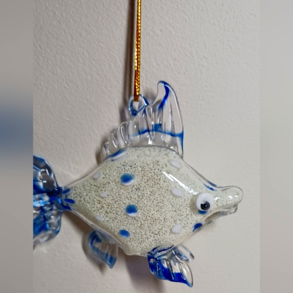 Beachcombers Glass Glowing Fish Hanging Ornament